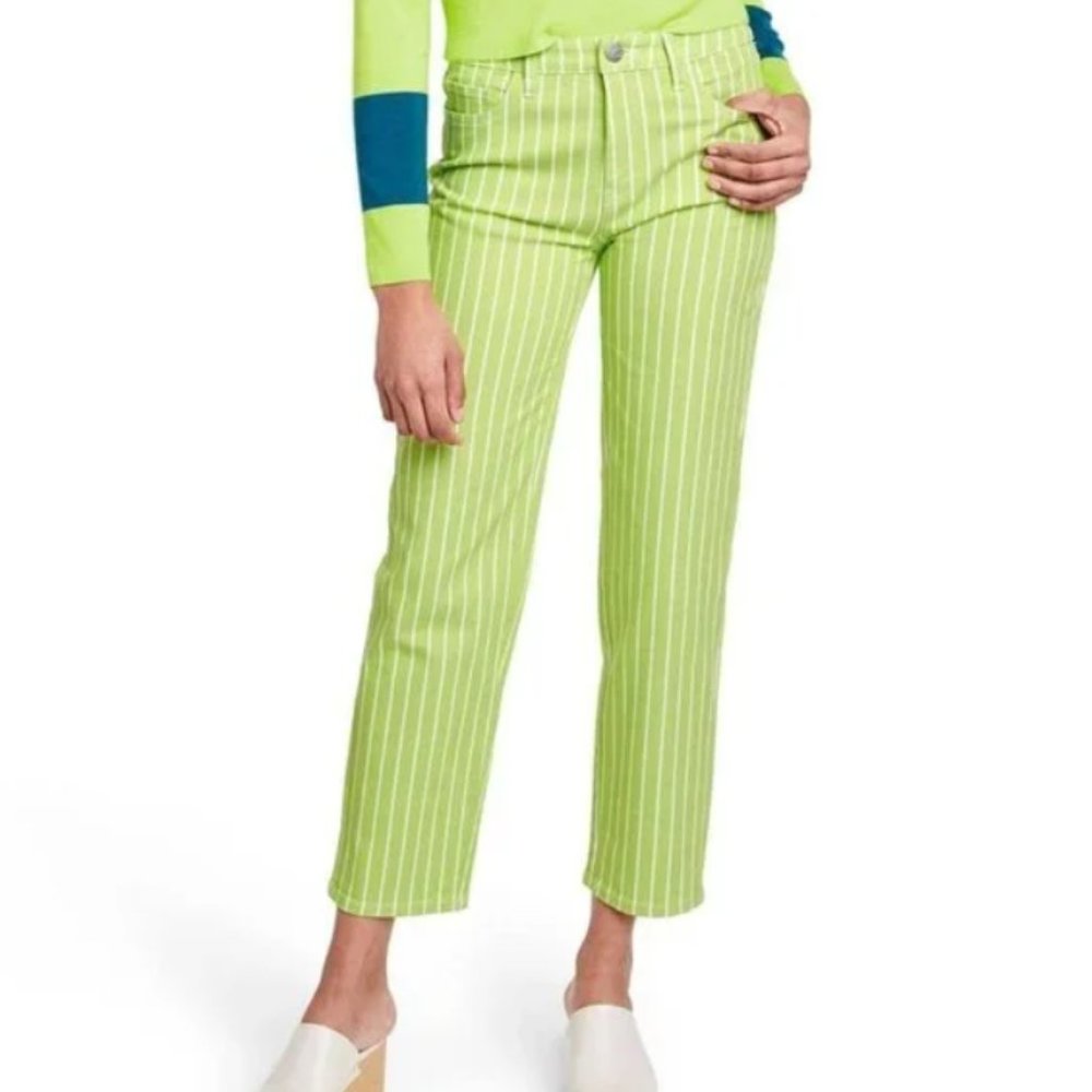 Victor Glemaud x Target Lime green & White Pinstripe Jeans